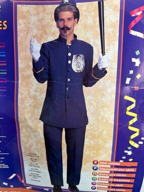 Keystone Cop Cosplay Policeman Old Cop Halloween Costume Men Adult Size Small